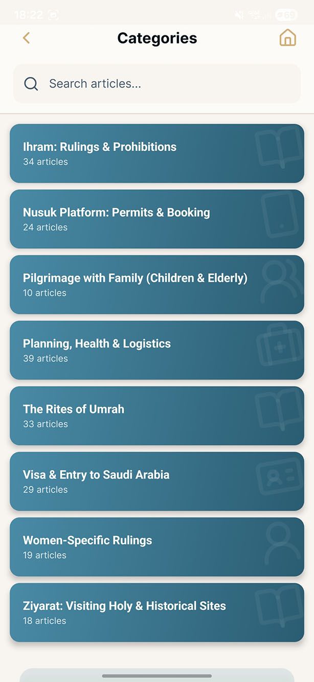 Umrah App screenshot - Comprehensive Learning